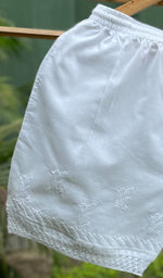 Load image into Gallery viewer, Women's Lucknowi Handcrafted Cotton Chikankari Shorts - HONC0285873