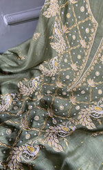 Load image into Gallery viewer, Women's Lakhnavi Handcrafted Mul Chanderi Unstitched Kurta And Dupatta Set- HONC0312987