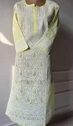 将图像加载到图库查看器中, Women's Lakhnavi Handcrafted Cotton Chikankari Kurti - HONC0274204