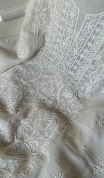 将图像加载到图库查看器中, Women's Lakhnavi Handcrafted Mul Chanderi Unstitched Kurta And Dupatta Set - HONC0287713