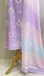 将图像加载到图库查看器中, Women's Lakhnavi Handcrafted Mul Chanderi Kurta And Dupatta Set- HONC0177722