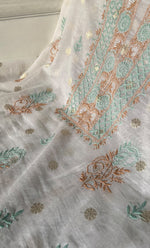 将图像加载到图库查看器中, Women's Lakhnavi Handcrafted Mul Chanderi Unstitched Kurta And Dupatta Set- HONC0313655
