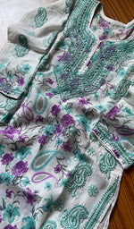 将图像加载到图库查看器中, Women's Lakhnavi Handcrafted Cotton Chikankari Kurti - N85539