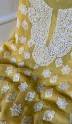 Load image into Gallery viewer, Women's Lucknowi Handcrafted Faux-Georgette Chikankari Suit Material - HONC0263003