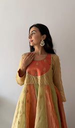 将图像加载到图库查看器中, Women's Lakhnavi Handcrafted Tissue Chanderi Silk Chikankari Stitched Anarkali , Dupatta And Pant Set - HONC0336837