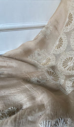 将图像加载到图库查看器中, Women's Lakhnavi Handcrafted Pure Organza Chikankari Unstitched Kurta And Dupatta Set- HONC0341960