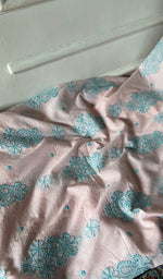 Load image into Gallery viewer, Women's Lakhnavi Handcrafted Cotton Unstitched Chikankari Kurta Dupatta Set - HONC0358179