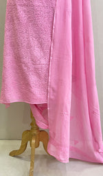 将图像加载到图库查看器中, Women's Lakhnavi Handcrafted Cotton Chikankari Suit Material - HONC0146080