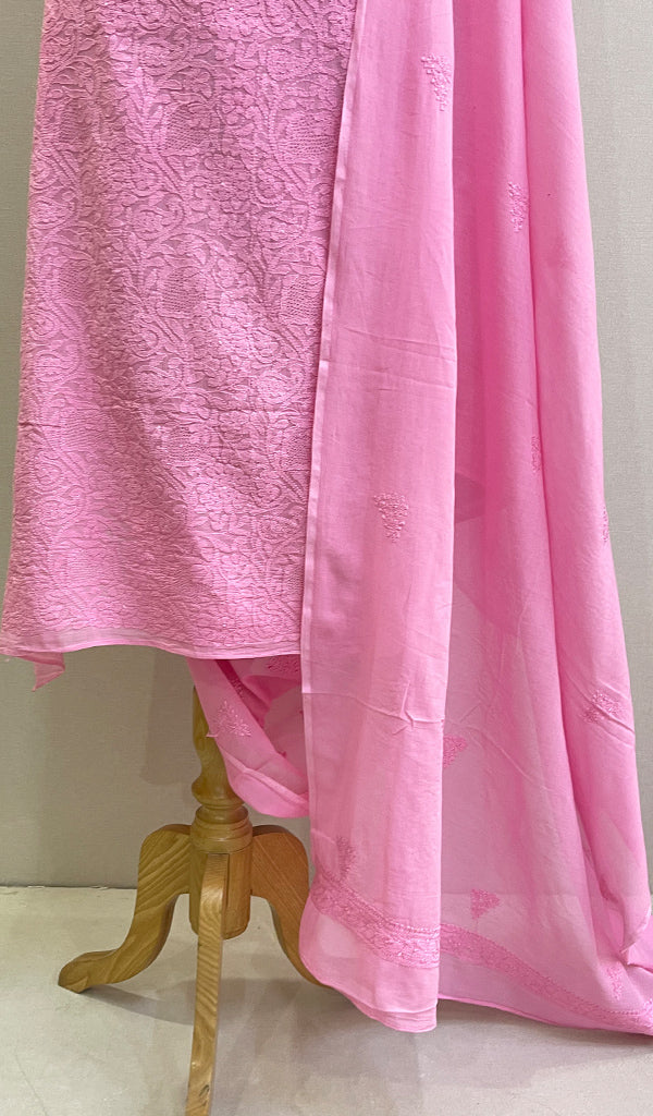 Women's Lakhnavi Handcrafted Cotton Chikankari Suit Material - HONC0146080