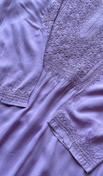 将图像加载到图库查看器中, Women's Lucknowi Handcrafted Modal Cotton Chikankari Kurti - HONC0229162