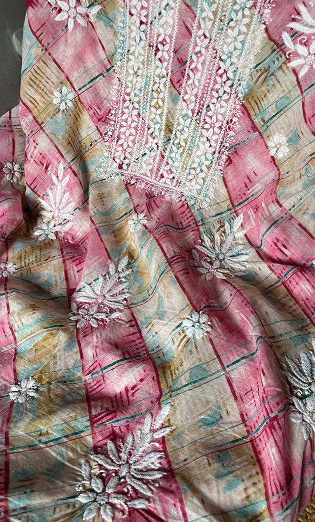 Women's Lakhnavi Handcrafted Cotton Chikankari Kurta And Kurta Dupatta Set - HONC0312682