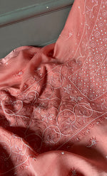 Load image into Gallery viewer, Women's Lakhnavi Handcrafted Mul Chanderi Unstitched Chikankari Full Suit Material - HONC0278000