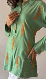 Load image into Gallery viewer, Aamna Women's Lakhnavi Handcrafted Cotton Chikankari Top - HONC0325780