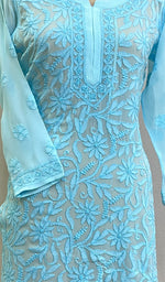 Load image into Gallery viewer, Women's Lucknowi Handcrafted Viscose Georgette Chikankari Top - HONC0161536