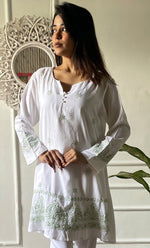 Load image into Gallery viewer, Rehana Women's Lakhnavi Handcrafted Modal Cotton Chikankari Top - HONC0307560