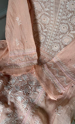 Load image into Gallery viewer, Women's Lakhnavi Handcrafted Mul Chanderi Semi - Stitched Kurta And Dupatta Set - HONC0284753