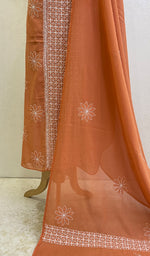 Load image into Gallery viewer, Women's Lakhnavi Handcrafted Cotton Chikankari Kurta And Dupatta Set- HONC0154884