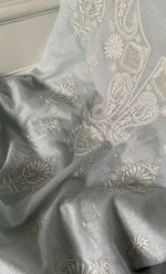 将图像加载到图库查看器中, Women's Lakhnavi Handcrafted Mul Chanderi Unstitched Kurta And Dupatta Set - HONC0273088