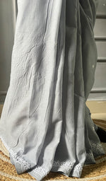 Load image into Gallery viewer, Fairoz Women's Lakhnavi Handcrafted Cotton Chikankari Saree - HONC0311932