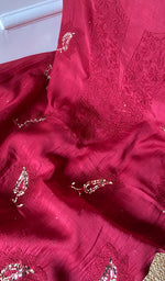 Load image into Gallery viewer, Women's Lakhnavi Handcrafted Maheshwari Mul Chanderi Kurta And Dupatta Set - HONC0288853