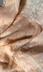 Load image into Gallery viewer, Women's Lakhnavi Handcrafted Chanderi Silk Semi - Stitched Kurta And Dupatta Set - HONC0298154