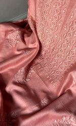 将图像加载到图库查看器中, Women's Lucknowi Handcrafted Chanderi Silk Chikankari Full Suit Material - HONC0264097