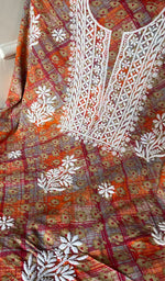 将图像加载到图库查看器中, Women's Lakhnavi Handcrafted Cotton Chikankari Unstitched Kurti Fabric - HONC0284376