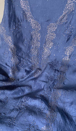 将图像加载到图库查看器中, Afeera Women's Lakhnavi Handcrafted Pure Organza Chikankari Unstitched Kurta And Dupatta Set- HONC0261148