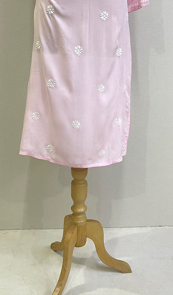 Women's Lucknowi Handcrafted Modal Cotton Chikankari Kurti - HONC0212075