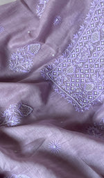 Load image into Gallery viewer, Women's Lakhnavi Handcrafted Mul Chanderi Chikankari Full Suit Material - HONC0279288