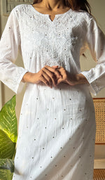 将图像加载到图库查看器中, Women's Lucknowi Handcrafted Cotton Chikankari Kurti - HONC0295908
