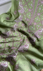 Load image into Gallery viewer, Firdauz Women's Lakhnavi Handcrafted Mul Chanderi Unstitched Kurta And Dupatta Set - HONC0302267