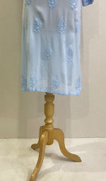 将图像加载到图库查看器中, Sadaf Women's Lakhnavi Handcrafted Viscose Georgette Chikankari Kurti - HONC0174136