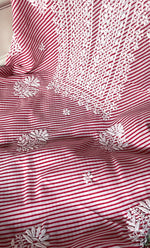 将图像加载到图库查看器中, Women's Lakhnavi Handcrafted Cotton Chikankari Unstitched Kurti Fabric - HONC0326374