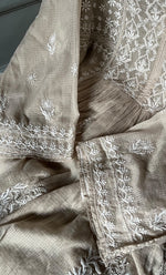 Load image into Gallery viewer, Women's Lakhnavi Handcrafted Kota Cotton Semi -Stitched Kurta And Dupatta Set- HONC0304839