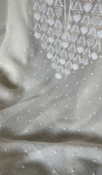 将图像加载到图库查看器中, Jazba Women's Lakhnavi Handcrafted Mul Chanderi Unstitched Kurta And Dupatta Set - HONC0298599