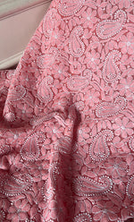 将图像加载到图库查看器中, Vamika Women's Lucknowi Handcrafted Faux-Georgette Unstitched Chikankari Suit Material - HONC0330342