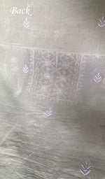 将图像加载到图库查看器中, Women's Lakhnavi Handcrafted Mul Chanderi Unstitched Chikankari Full Suit - HONC0367574