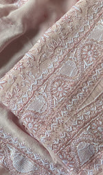 Load image into Gallery viewer, Women's Lakhnavi Handcrafted Pure Silk Georgette Chikankari Suit Material - HONC0187291