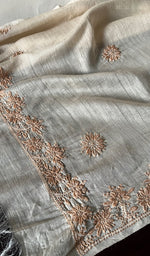 Load image into Gallery viewer, Women's Lakhnavi Handcrafted Munga Silk Chikankari Dupatta - HONC0180043