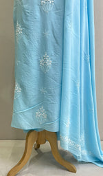 Load image into Gallery viewer, Women's Lakhnavi Handcrafted Modal Cotton Chikankari Kurta Dupatta- HONC0159565
