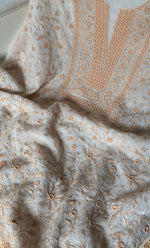 Load image into Gallery viewer, Women's Lakhnavi Handcrafted Maheshwari Mul Chanderi UnStitched Kurta And Dupatta Set - HONC0288350