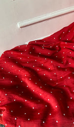 Load image into Gallery viewer, Chidiya Women's Lakhnavi Handcrafted Mul Chanderi Unstitched Kurta And Dupatta Set - HONC0365751