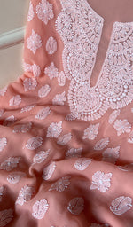 将图像加载到图库查看器中, Women's Lucknowi Handcrafted Faux-Georgette Chikankari Suit Material - HONC0263012