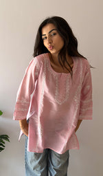 将图像加载到图库查看器中, Eshita Women's Lakhnavi Handcrafted Mul Chanderi Chikankari Top - HONC0329115
