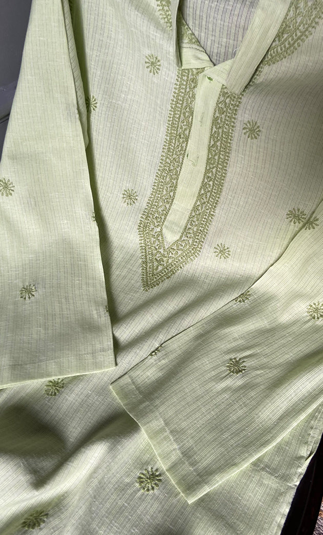 Men's Lucknowi Handcrafted Cotton Chikankari Kurta - HONC0288689