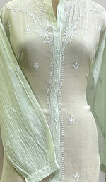 Load image into Gallery viewer, Women's Lakhnavi Handcrafted Semi Stitched Mul chanderi Chikankari Top -HONC0166783