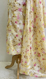 Load image into Gallery viewer, Women's Lakhnavi Handcrafted Mul Cotton Chikankari Kurta And Dupatta Set- HONC0157639