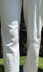 Load image into Gallery viewer, Women's Lucknowi Handcrafted  Cotton Chikankari Pant - HONC0285986