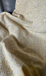 将图像加载到图库查看器中, Women's Lakhnavi Handcrafted Unstitched Cotton Chikankari Suit Material - HONC0264459